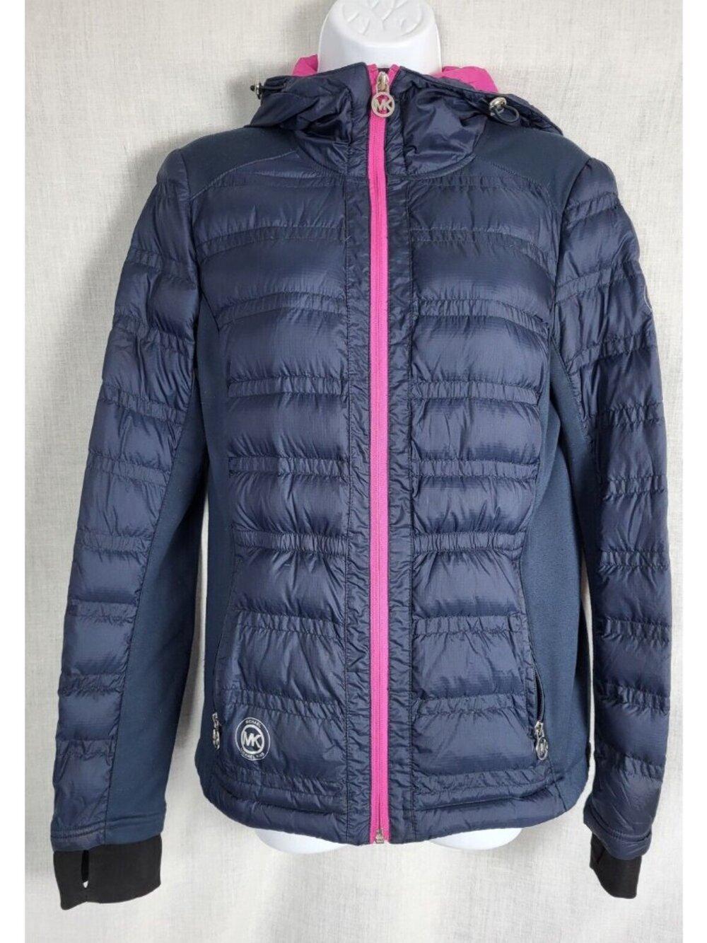 Michael Kors Down Fill Puffer Jacket Women's S Navy Winter Fall Snow Ski Campus